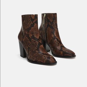 Zara Snakeskin Booties